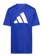 U Tr-Es Logo T Sport T-shirts Short-sleeved Blue Adidas Performance