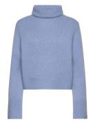 Wool-Cashmere Turtleneck Sweater Tops Knitwear Turtleneck Blue Polo Ra...