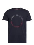 Monotype Roundle Tee Tops T-shirts Short-sleeved Navy Tommy Hilfiger