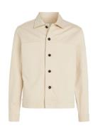 Brushed Cotton Overshirt Tops Overshirts Cream Calvin Klein