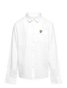 Linen Ls Shirt Tops Shirts Long-sleeved Shirts White Lyle & Scott Juni...