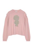 Striped Mold Puff Sleeve T-Shirt Tops T-shirts & Tops Long-sleeved Pin...