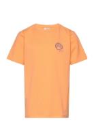 Pkkim Ss Tee Tops T-shirts Short-sleeved Orange Little Pieces