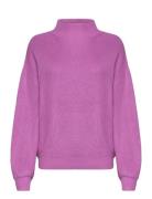Knit Mock Neck Pullover Tops Knitwear Turtleneck Purple Tom Tailor