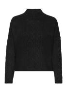Balje Cable Knit Sweater Tops Knitwear Jumpers Black Tamaris Apparel