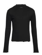Clementine Rib Tee Tops T-shirts Long-sleeved T-shirts Black Grunt