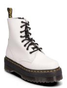 Jadon White Polished Smooth Shoes Boots Ankle Boots Ankle Boots Flat H...