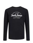 Jjforest Tee Ls Crew Neck Jnr Tops T-shirts Long-sleeved T-shirts Blac...