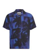 Jcounnatural Reggie Resort Shirt Ss Ln Tops Shirts Short-sleeved Blue ...