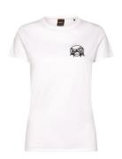 C_Elogo_Print4 Tops T-shirts & Tops Short-sleeved White BOSS