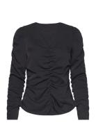 Nancycras Blouse Tops Blouses Long-sleeved Black Cras