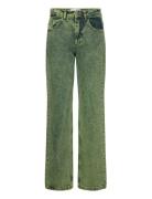 Leah Acid Denim Pants Bottoms Jeans Wide Green Hosbjerg