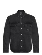 Relaxed Linear Denim Shirt Tops Shirts Casual Black Calvin Klein Jeans