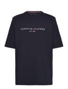 Bt-Tommy Logo Tee-B Tops T-shirts Short-sleeved Navy Tommy Hilfiger