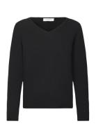 Cashmere V-Neck Tops Knitwear Jumpers Black Rosemunde