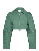 Washed Twill Crop Jacket Outerwear Jackets Light-summer Jacket Green C...