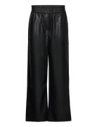 Faminamd Pants Bottoms Trousers Leather Leggings-Byxor Black Modström