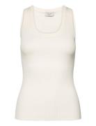 Sherry U-Neck Knit Tank Tops T-shirts & Tops Sleeveless White NORR