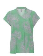 Cupolly Ss Blouse Tops Blouses Short-sleeved Green Culture