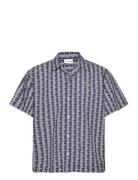 Woven Shirts Tops Shirts Short-sleeved Navy Lacoste