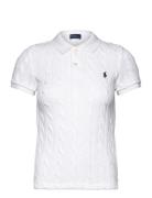 Cable-Knit Polo Shirt Tops Knitwear Jumpers White Polo Ralph Lauren
