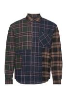 Taikan Patchwork L/S Shirt-Tan/Navy/Forest Marinblå