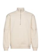 Koji Half Zip Sweat-Whitecap Gray Designers Sweat-shirts & Hoodies Swe...