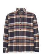 Sebastian Shirt Ls-Navy / Brown Designers Shirts Casual Navy Edwin