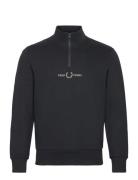 Fred Perry Raised Graphic Half Zip Sweats Svart