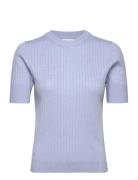 Objnoelle S/S Knit T-Shirt Noos Tops T-shirts & Tops Short-sleeved Blu...