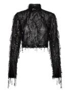 Mica - Sparkling Texture Tops Blouses Long-sleeved Black Day Birger Et...