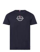 Global Stripe Wreath Tee Tops T-shirts Short-sleeved Blue Tommy Hilfig...