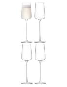 LSA International Metropolitan Champagne Flute 230Ml Clear X 4 Nude