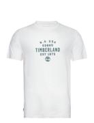 Timberland Refibra Front Graphic Short Sleeve Tee Vintage White Vit