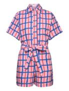 Bobo Choses Checked Collar Butt D Short Playsuit Rosa