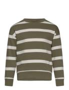 Mango Striped Cotton-Blend Sweatshirt Grön