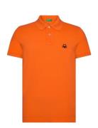 H/S Polo Shirt Tops Polos Short-sleeved Orange United Colors Of Benett...
