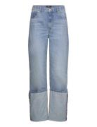 Turned-Up Straight Jeans Bottoms Jeans Straight-regular Blue Mango