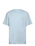 Sign Off Tee Tops T-shirts Short-sleeved Blue Wrangler
