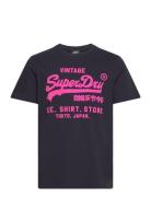 Neon Vl T Shirt Tops T-shirts Short-sleeved Navy Superdry