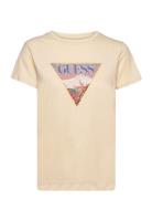 Ss Guess Fuji Easy Tee Tops T-shirts & Tops Short-sleeved Cream GUESS ...