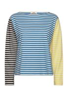 Soft Single Silke Block Tee Ls Tops T-shirts & Tops Long-sleeved Blue ...