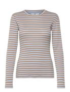 Mads Nørgaard 2X2 Cotton Stripe Tuba Tee Ls Blå