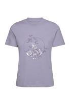 Agen Regular Tee With Print Tops T-shirts & Tops Short-sleeved Purple ...