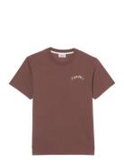 Spa Graphic Tee Tops T-shirts Short-sleeved Brown Pompeii