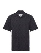 Newton Shirt Floral Stamp Midnight Designers Shirts Short-sleeved Navy...