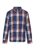 Reg. Check Flannel Shirt Tops Shirts Long-sleeved Shirts Blue GANT