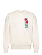 Edwin Garden Society Sweat - Whisper White Kräm