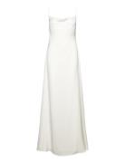 Malina Olivia Crowl Neck Slip Bridal Gown Vit