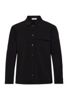 Nylon Patch Pocket Shirt Long Sleeve Designers Overshirts Black HAN Kj...